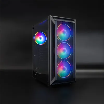 Produktbild von Semitorre Gaming Gehäuse Ragnärok TQGCC101-B ATX Glasvorlage 4 Lüfter Schwarz