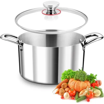 Productafbeelding van Kochtopf, roestvrij staal, inductiegeschikt, 22 cm, met glazen deksel, 1 stuk