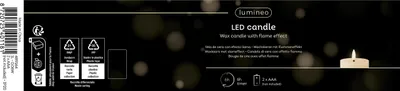 Produktbild von Lumineo LED Wachskerze Creme 19 x 7 cm, batteriebetrieben