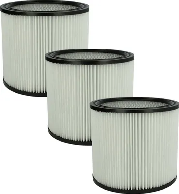 Produktbild von vhbw 3 Faltenfilter Ersatz für ShopVac 90304, 903-04-00, 126282903041, 903-04, 026282290038 für Staubsauger - Patronenfilter Schwarz Weiß Abwaschbar