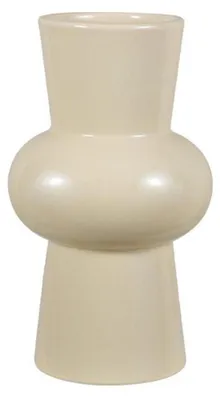 Produktbild von Keramikvase Milchweiß 20 cm minimalistisch für Pampasgras