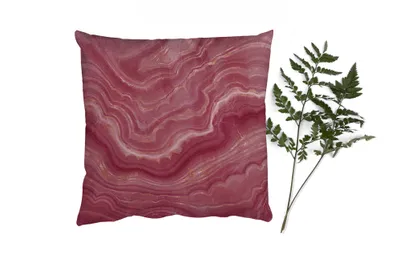 Produktbild von MuchoWow® Zierkissen Sofakissen Wohnzimmer Dekokissen 40x40 cm Rosa - Geode - Edelsteine - Achat - Foto Kissen - Schlafzimmer Dekoration