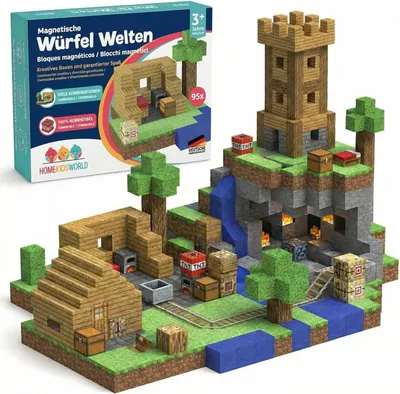 Produktbild von HomeKidsWorld Magnetische Bausteine Starter Set 95 Teile