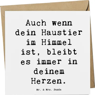 Produktbild von Mr. & Mrs. Panda Klappkarte Spruch Trauerbewältigung Haustierverlust - Weiß - Geschenk, Vertrauem, Herzen, Glückwunschkarte, Haustier, Erinnerung, Trost, schöne Zeiten