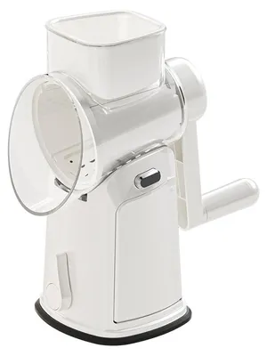 Produktbild von Zimilo Multifunktionaler Gemüseschneider mit 10 Klingen, großer Einfüllöffnung 9 cm, Spiralschneider mit Saugfuß, sicher & leicht zu reinigen, weiß