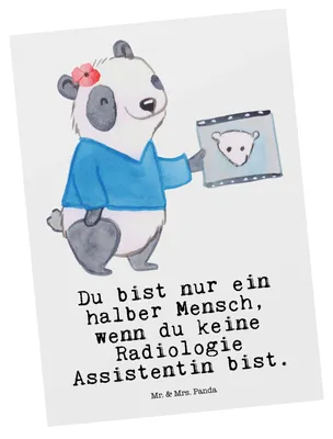 Produktbild von Mr. & Mrs. Panda Postkarte Radiologie Assistentin Herz - Weiß - Geschenk, Postkarten, Ansichtskarten, Grußkarte, Ansichtskarte, kunstkarte