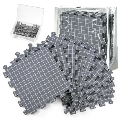 Productafbeelding van Omgoods - Set van 9 Rekmatten, Dikke Breimatten met T-Naalden en Naaldenpad