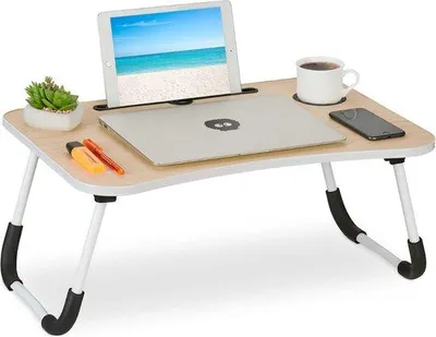Obrázek produktu pro Malý stolek na notebook s USB a odkládací plochou