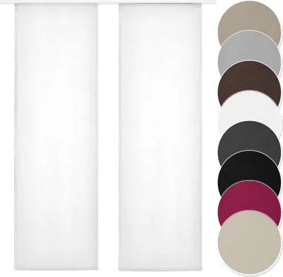Produktbild von Melody Flächenvorhang 2er Set weiss blickdicht Raumtrenner mit Klettband Paneelwagen 60x245cm einfarbig #9018