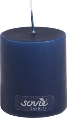 Produktbild von Sovie CANDLES Stumpenkerze in Dunkelblau Ø 50 mm x H 60 mm, Brenndauer ca. 16 Std., 1 Stück