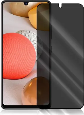A privacy screen protector is shown on top of a smartphone screen.