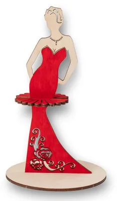 Produktbild von 3D-Puzzle „Lemn Lady“ (rot) – Eco Wood Art