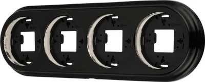 Image de Porcelaine en saillie Cadre rétro 4 volets I QR1 noir