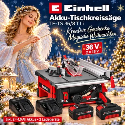 Produktbild von Einhell Akku-Tischkreissäge TE-TS 36/8 T Li 2 x Akku 4,0 Ah / 2 x Ladegerät