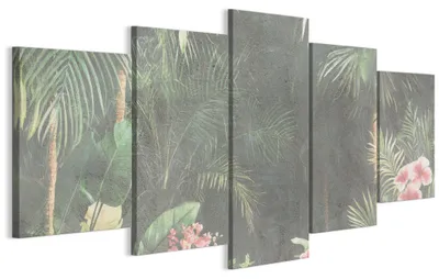 Zdjęcie produktu dla LUMASOUL Obraz na płótnie z motywem natury, obrazy na ścianę w drewnianych ramach, salon i sypialnia, 100x50 cm Jungle