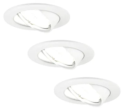 Produktbild von Ledvion 3er Set LED Einbaustrahler Rund Weiss 3W dimmbar Neutralweiss