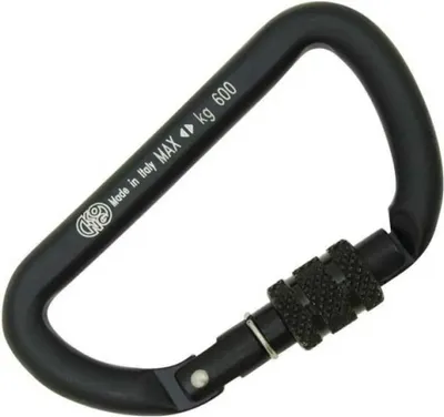 Produktbild von Kong Italy Mini D Karabinerhaken Schwarz Schwarz One Size