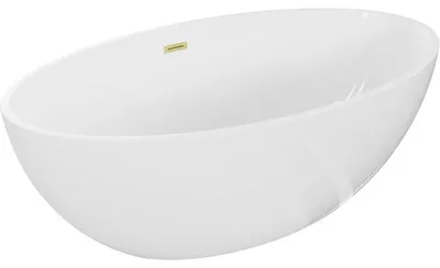 Obrázek produktu pro Mexen Nike volně stojící vana 175 x 100 cm, bílá, přeliv zlatě kartáčovaný - 54071751000-55
