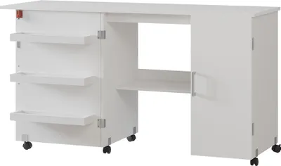 Obrázek produktu pro Šicí stůl Vicco Carmen Bílá 148 x 75 cm se 3 policemi a skříní, Model 56210