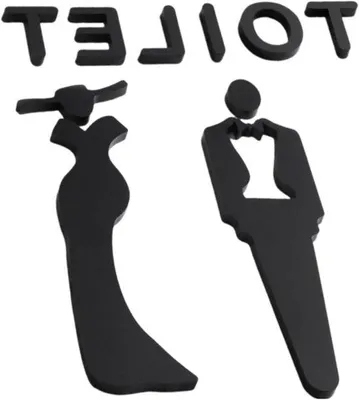Image de Panneau de toilettes avec pictogrammes pour hommes et femmes