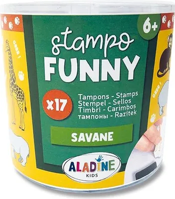 Obrázek produktu pro Razítka Aladine Stampo Funny Safari, 17 ks
