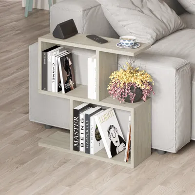 Produktbild von Decortie Homemania Modern Beistelltisch Travertenfarbe Mehrzweck 60 x 19.5 x 60 cm