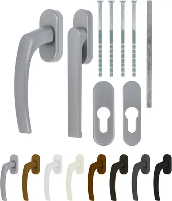 Produktbild von Alu Terrassentürgriff Balcony mit Flachgriff, Farbe:Schwarz RAL 9005