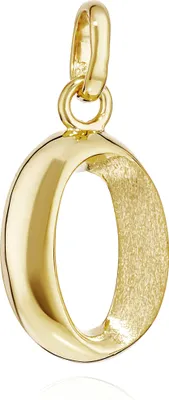 Produktbild von NKlaus Kettenanhänger Buchstabe O 333 Gelb Gold 8 Kt teilmatt 15x9mm Alphabet Amulett 13308