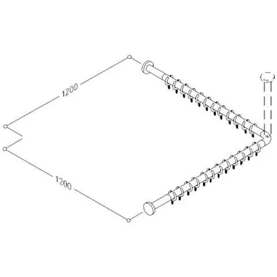 Produktbild von Normbau  019 Duschvorhangstange, mit