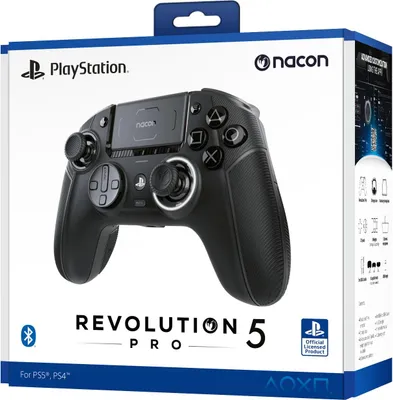 Zdjęcie produktu dla NACON Revolution 5 Pro, Gamepad, PC, PlayStation 4, PlayStation 5, D-pad, Przyciski kierunkowe, Przycisk menu, Bezprzewodowy, Bluetooth, Czarny