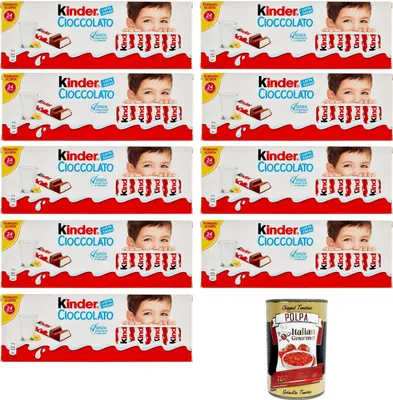 Produktbild von Kinder cioccolato, Formato scorta Kinderschokolade, Vorratsgröße 24 Stück 9x 300gr+ Italian Gourmet polpa 400g