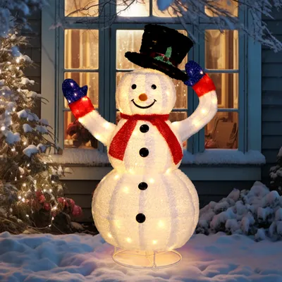 Produktbild von FCH LED-Schneemann,Weihnachtsdekoration für den Außenbereich mit elektrischem Schneemann, Motor und 120 LEDs, 84 x 60 x 124 cm