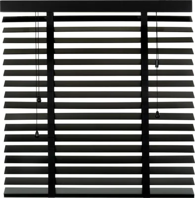 Produktbild von Holz Jalousie 50 mm - Schwarz - 85 cm x 250 cm - Fenster und Tür Jalousie