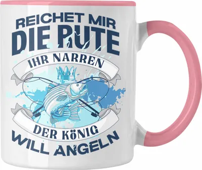Produktbild von Trendation - Angler Tasse Geschenk Männer Spruch Lustig für Fischer Geschenkidee Angeln Becher (Rosa)