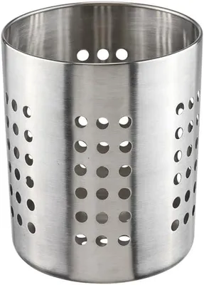 Edelstahl Besteck-Abtropfgestell rund 10,5x13,5 cm silber