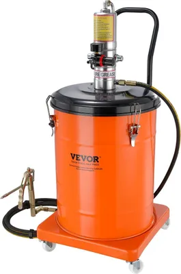 Image de Pompe à graisse, pompe à graisse pneumatique de 10,5 gallons (40 litres) avec tuyau haute pression de 13 pieds et pistolet à graisse, pompe à graisse pneumatique avec roues, pompe à graisse portable avec rapport de pression de 50:1