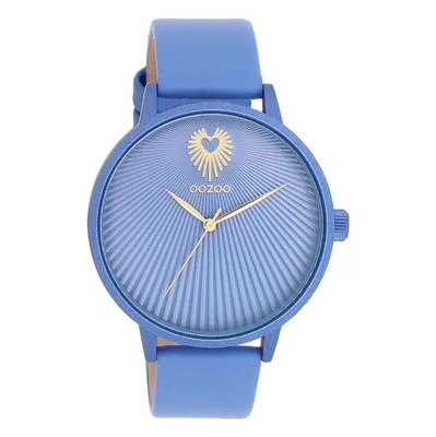 Produktbild von Oozoo Damen Lederarmband Uhr Timepieces blau Analog Quarzuhr UOC11246