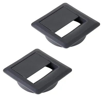 Produktbild von CAVO Kabeldurchlass 70 x 70 mm Ø 60 mm anthrazit – Kabeldurchführung Schreibtisch (2er Set)