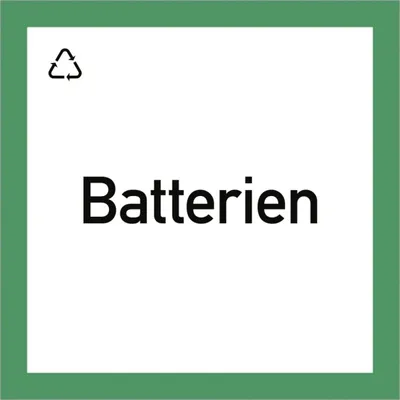 Produktbild von Dreifke® Wertstoffkennzeichnung "Batterien", Folie, 300x300 mm