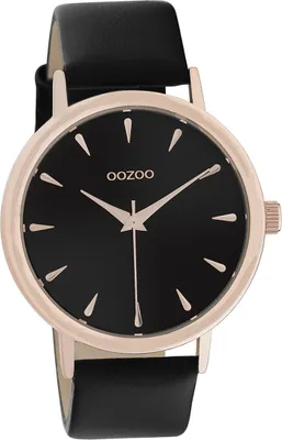 Produktbild von Oozoo Leder Damen Uhr Analog Quarzuhr Armband schwarz Timepieces D2UOC10829