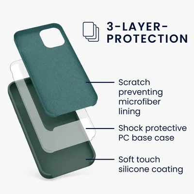 Produktbild von kwmobile Handyhülle für iPhone 12 mini Hülle, für iPhone 12 mini Case - Hülle Silikon - kabelloses Laden - Moosgrün