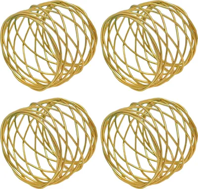 Produktbild von 4Pcs Serviettenring aushöhlen elegante Metall Festival Bankett Party Esstisch Handtuchhalter Home Decor
