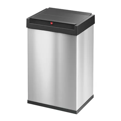 Produktbild von Hailo Big-Box Swing L Mülleimer - 1 x 35 Liter - selbstschließender Schwingdeckel - Stahlblech - Müllbeutel-Klemmrahmen - Mülleimer Küche rechteckig - Abfalleimer  Germany - Edelstahl