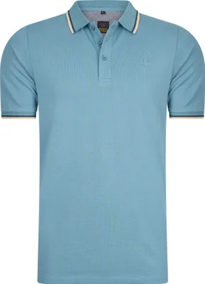 Produktbild von Mario Russo Tipped Polo Edward Blau - Große M
