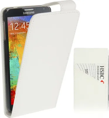 Produktbild von Handyhülle Flip mit Kreditkartenschlitz für Samsung Galaxy Note 3 N9000 weiß