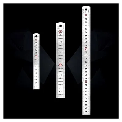 Produktbild von 3 Edelstahl-Lineale mit Doppelseitenskala, Messwerkzeuge in 15 cm, 20 cm und 30 cm