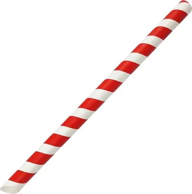 Produktbild von Fiesta Kompostierbarer Bubble Tea Strohhalm Rot & Weiß 12x210mm (150 Stück)