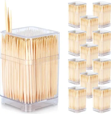 Immagine prodotto di Vilde | Stuzzicadenti - 6,5 cm - 12 x 450 pezzi - Bambù - Monouso - Igienico - Spiedini per coctailles