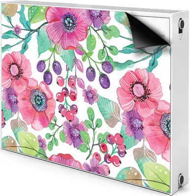 Produktbild von Magnet Radiator Magnet Mat Heizkörper Heizung Verkleidung Abdeckung 100x60 cm  - Blumen und Beeren