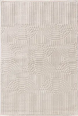 Produktbild von benuta Teppich Wohnzimmer Claire Creme 200x300 cm Wohnzimmerteppich Rechteckig Muster Modern Kurzflor Skandinavisch